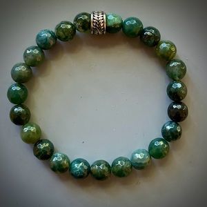 Green Moss Agate Handcrafted Bead Bracelet